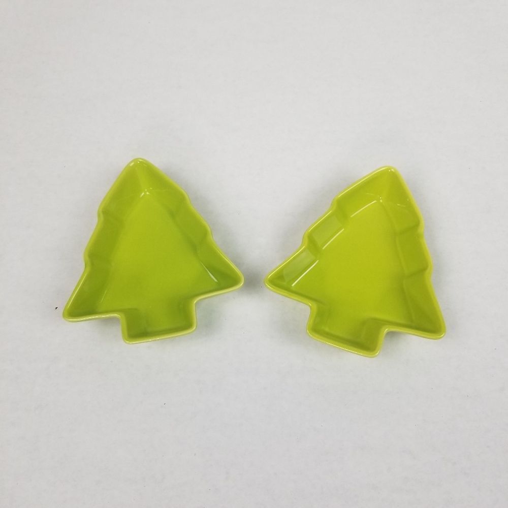 Celebrate It Mini‎ Green Christmas Tree Candy/Nut Dish Set